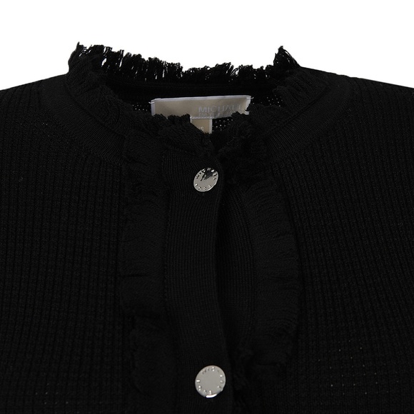 Michael Kors Fringe Merino Wool Cardigan - Picture 2 of 8